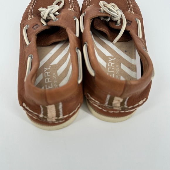 Sperry Top Sider Men's Brown Leather Boat Shoes Size 9 Lace Up Preppy Sailing - Picture 3 of 5